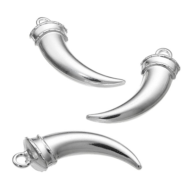 27mm horn charms with ring (3pcs)