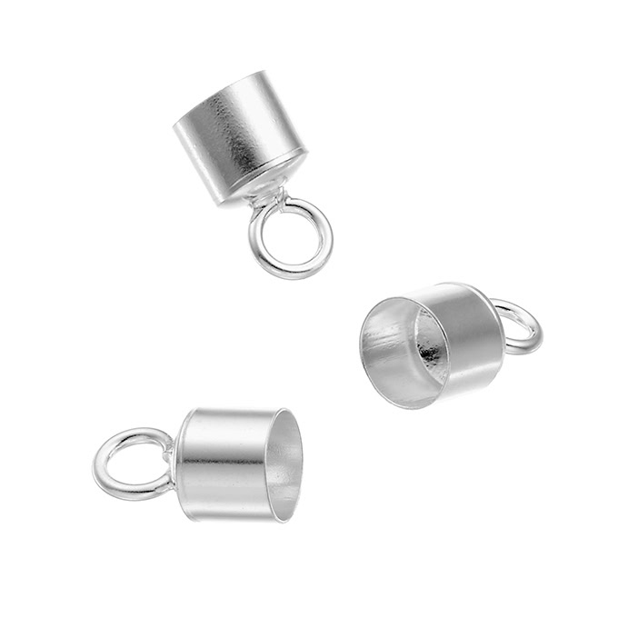 Finali tondi 6mm da incollare con anello (circa 20pz)