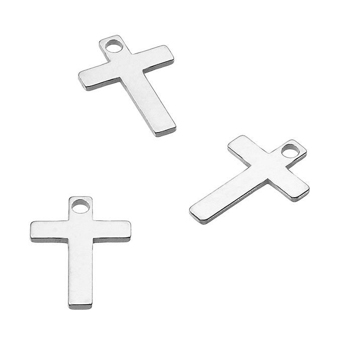 10x7mm cross charm with 1 hole (approx. 20pcs)