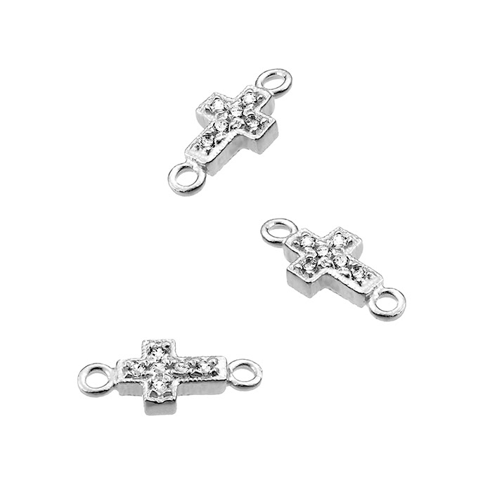 Crosses 6X8mm with zirconium 2 rings (5pcs)