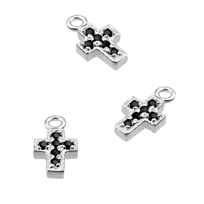 Crosses 6X8mm with black zirconium 1 ring (5pcs)