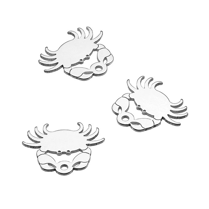 12x10mm crab charms with ring (5pcs)