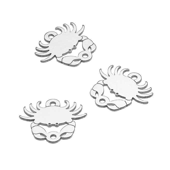 12x10mm crab charms 2 rings (5pcs)