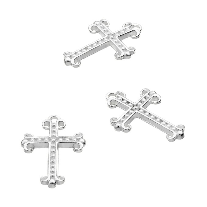 25x17mm  Gothic Cross with beads 1 hole (2pcs)