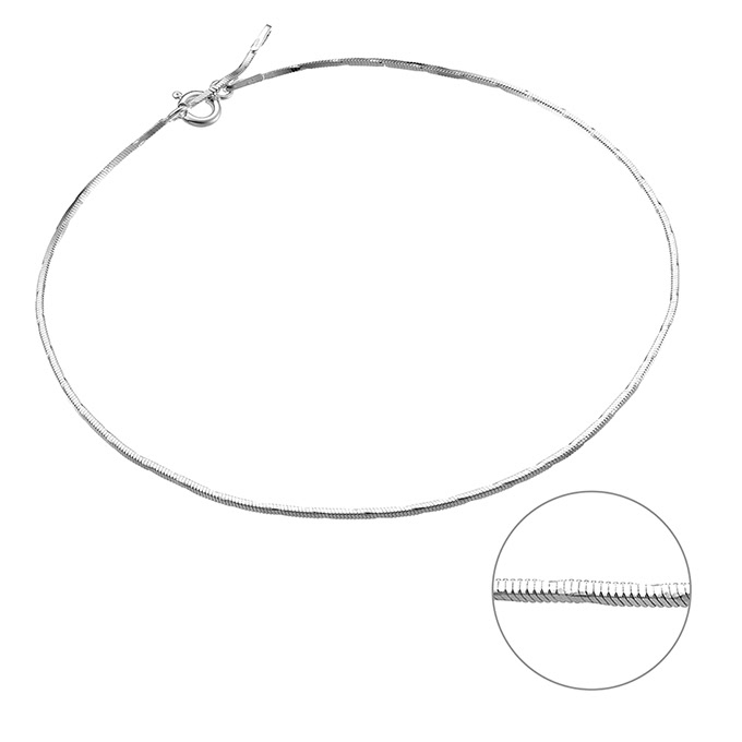 Fusskette Schlangenkette diamantiert 25cm mit Ring bei 23cm (1Stk)