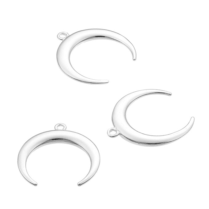 Pendentif demi-lune 19mm avec anneau (3pcs)