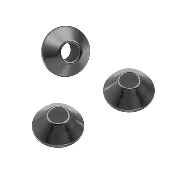 Rhodié Noir – Perles toupies lisses 6mm trou 2,1mm (29pcs)