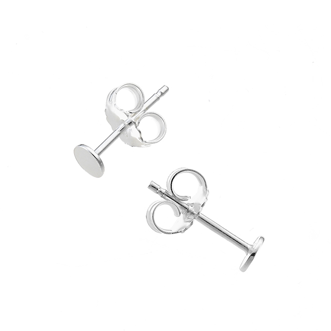 4mm flat stud earring supports (approx. 20pairs)