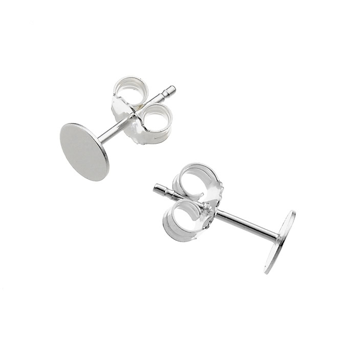 6mm flat stud earrings supports (approx. 10pairs)