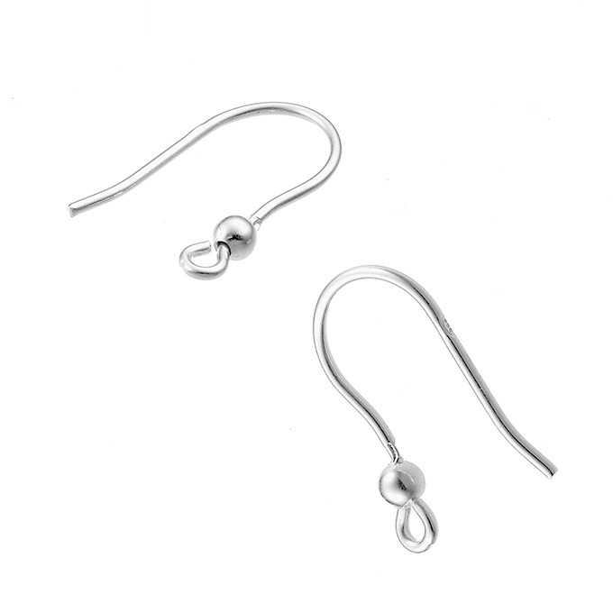 Crochets d’oreilles avec perle 3mm (env.20 paires)