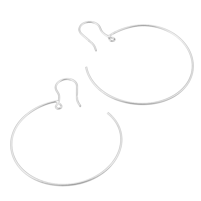 45mm hoop earrings with hook 0,9mm wire (3pairs)