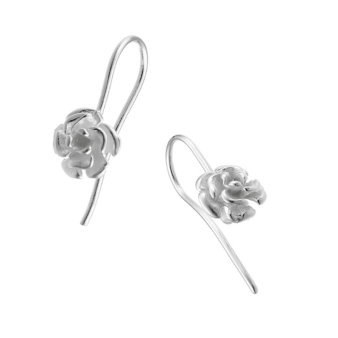 Earrings hooks with roses (5pairs)