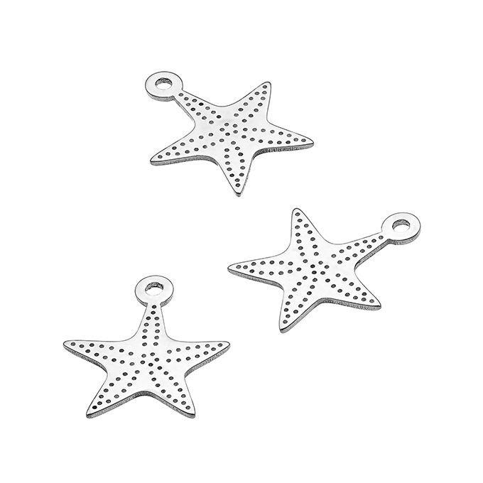 Pendentifs étoile de mer 10x12mm avec anneau (10pcs)