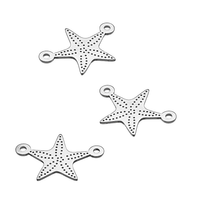 10x12mm starfish charms 2 rings (10pcs)