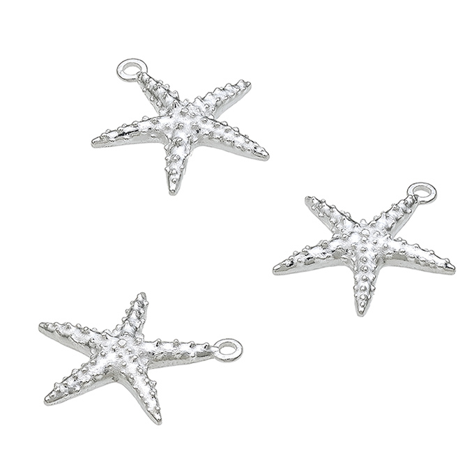 13x15mm starfish charms with ring (5pcs)