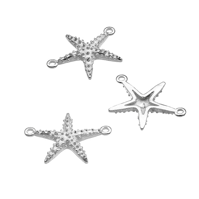 13x15mm starfish charms 2 rings (5pcs)