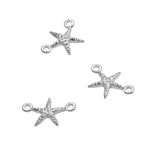 8x12mm star fish charms 2 rings (10pcs)