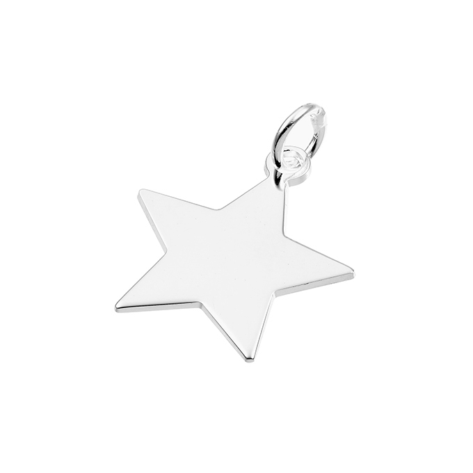 19mm engraveable star chain pendants with ring hand polished (3pcs)