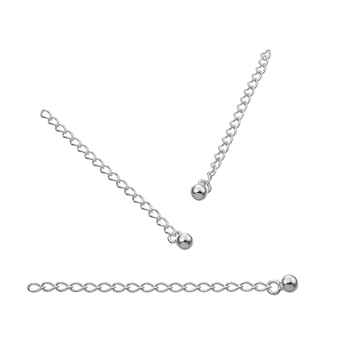 5cm rolo extender chain with 4mm bead (10pcs)