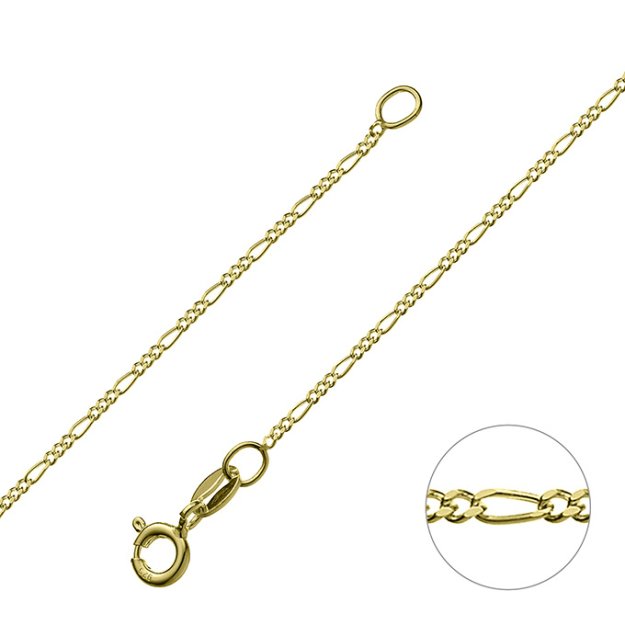GOLDFILLED – Catena figaro 1,24mm (1m)