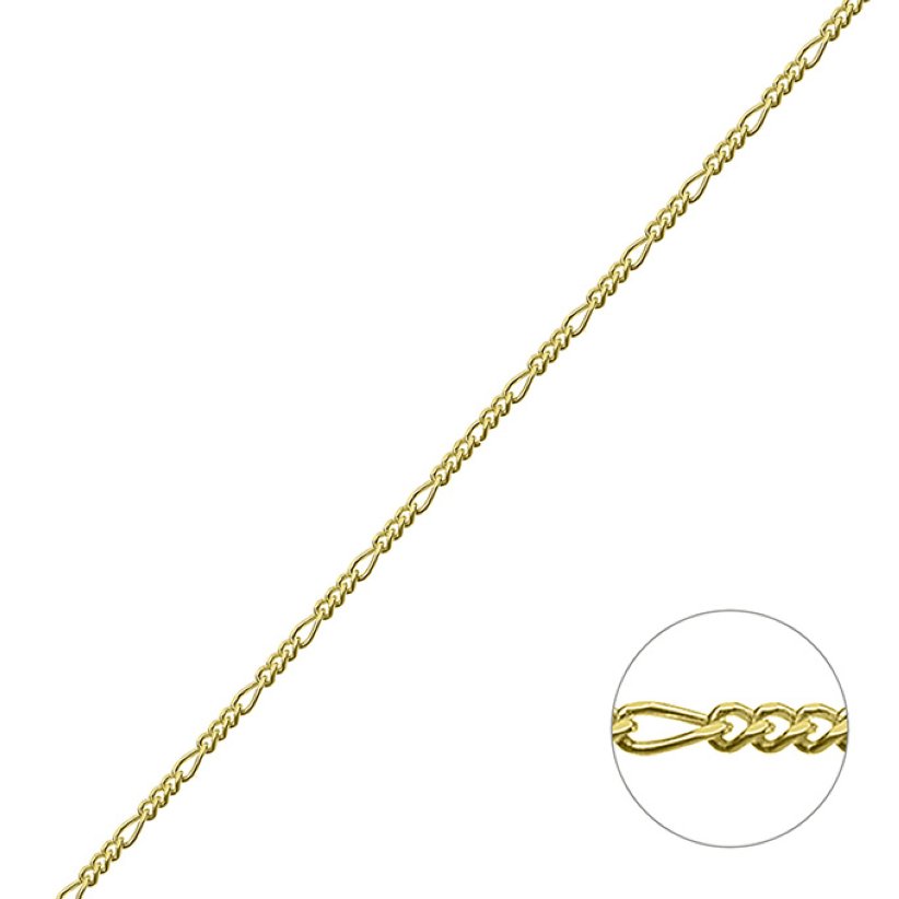 Yellow Gold 3µ – Figaro chain 1,4mm (1m)