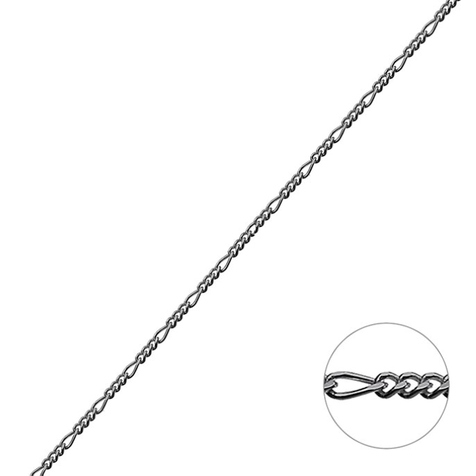 Rodiato Nero – Catena figaro 1,4mm (1m)