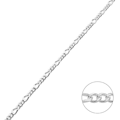 3mm figaro chain faceted 2 sides (1m)