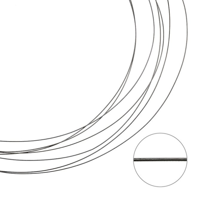 Rhodié Noir – SILVERFILLED –  Fil rond 0,4mm demi-dur (5m)