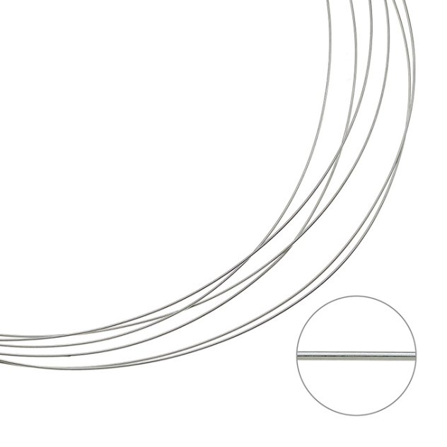 Weiss Rhodiniert – SILVERFILLED – Runder Draht 0,5mm halbhart (3m)