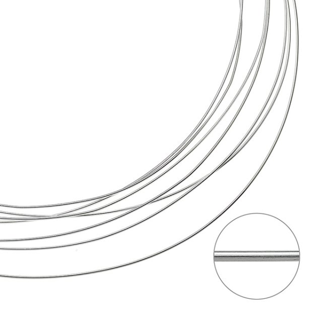 Weiss Rhodiniert – SILVERFILLED – Runder Draht 0,80mm biegsam (2m)