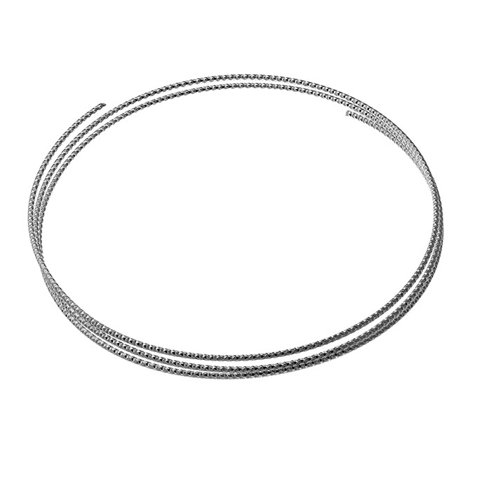 Weiss Rhodiniert – Draht Spirale diamantiert 1mm Durchmesser innen 63mm für Armreif (1Stk=3 Umdrehungen)