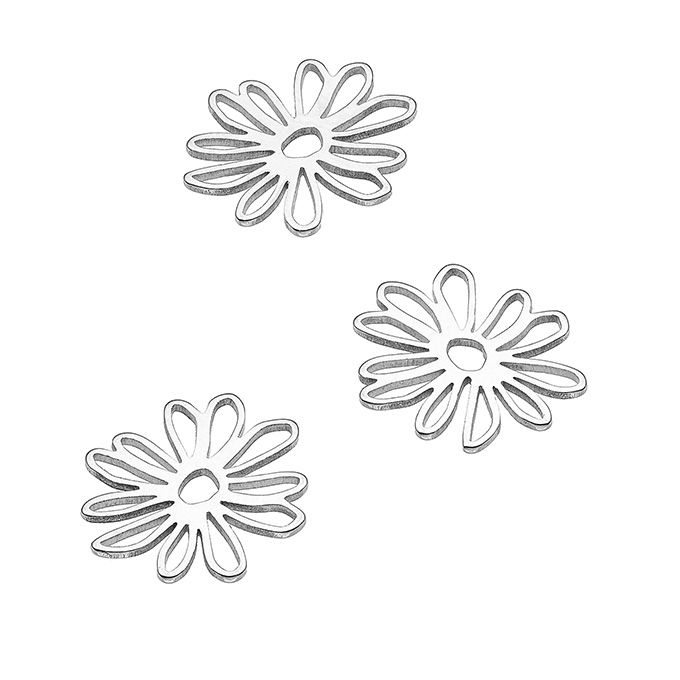 Pendentifs fleur ajourée 11x12mm (5pcs)