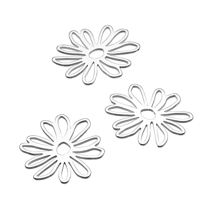 Pendentifs fleur ajourée 16,7x18mm (5pcs)