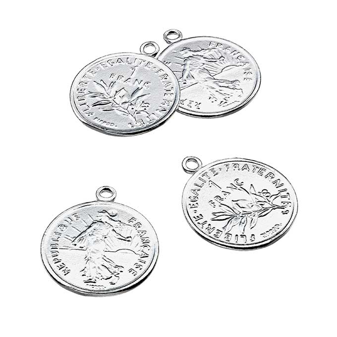 French franc pendants 1 ring (5pcs)