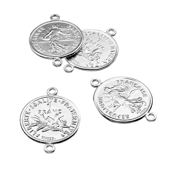 French franc pendants 2 rings (5pcs)