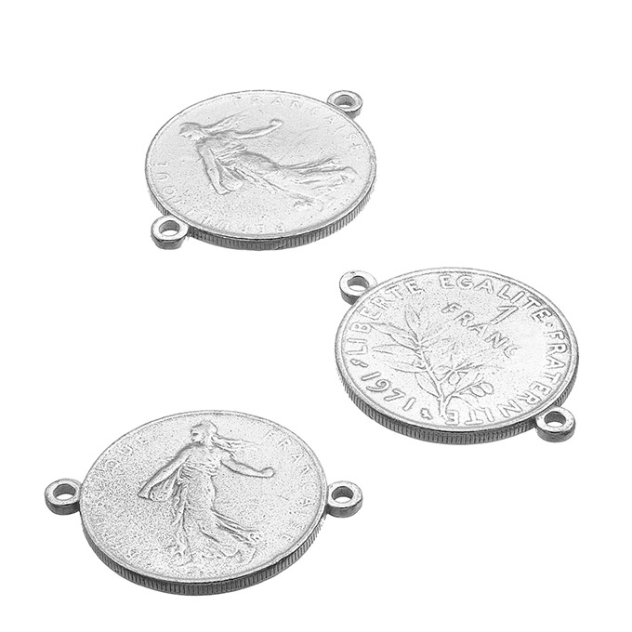 23mm Franc medal with two rings (1pc)