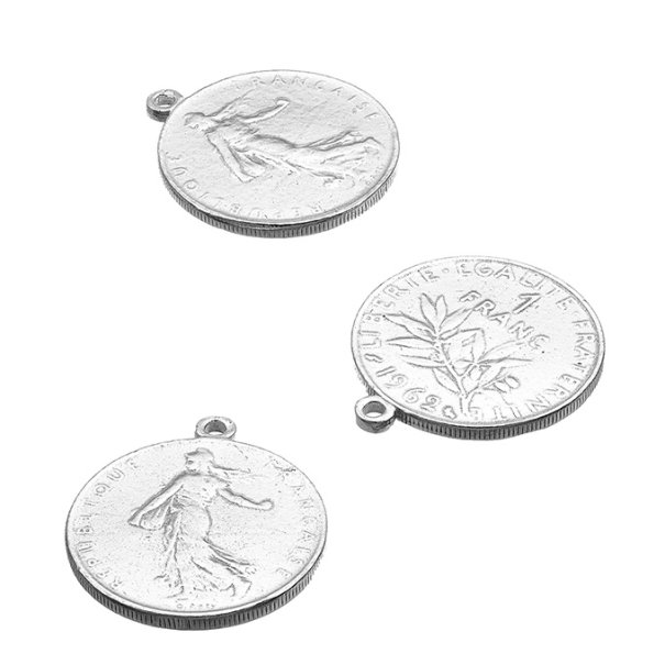23mm Franc medal with ring (1pc)
