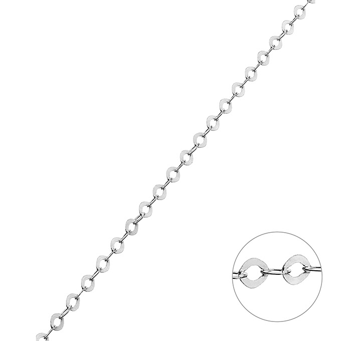 1,5mm flat rolo chain wire 0,1mm (1m) | G-Silver