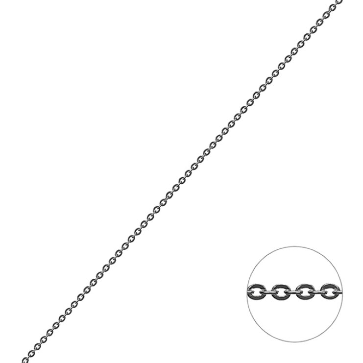 Rodiato Nero – Catena forzatina piatta 1,15mm filo 0,1mm (1m)