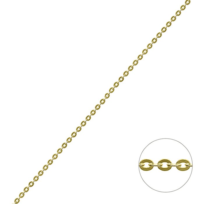 Goldgelb Vergoldet 1µ – Ankerkette flach 1,45mm Draht 0,1mm (1m)