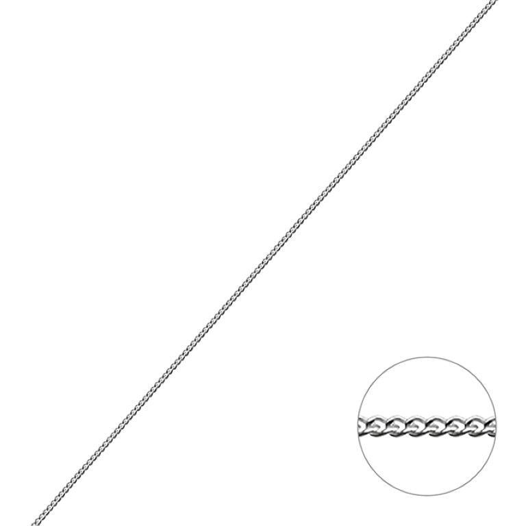 Weiss Rhodiniert – Panzerkette 0,85mm (1m)