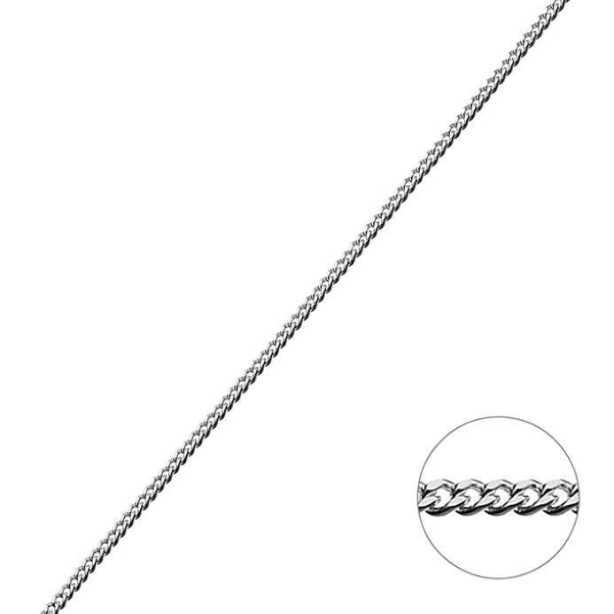 Weiss Rhodiniert – Panzerkette 1,55mm (1m)