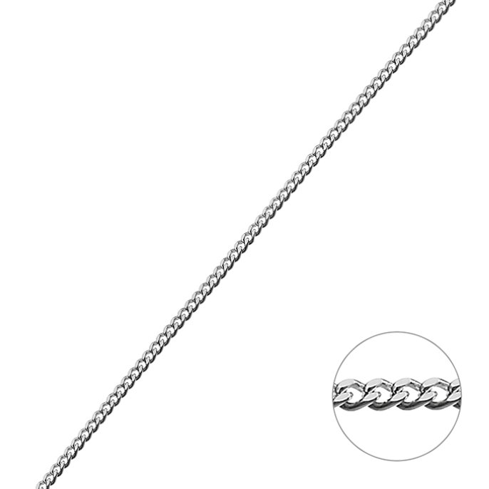Weiss Rhodiniert – Panzerkette 1,66mm (1m)