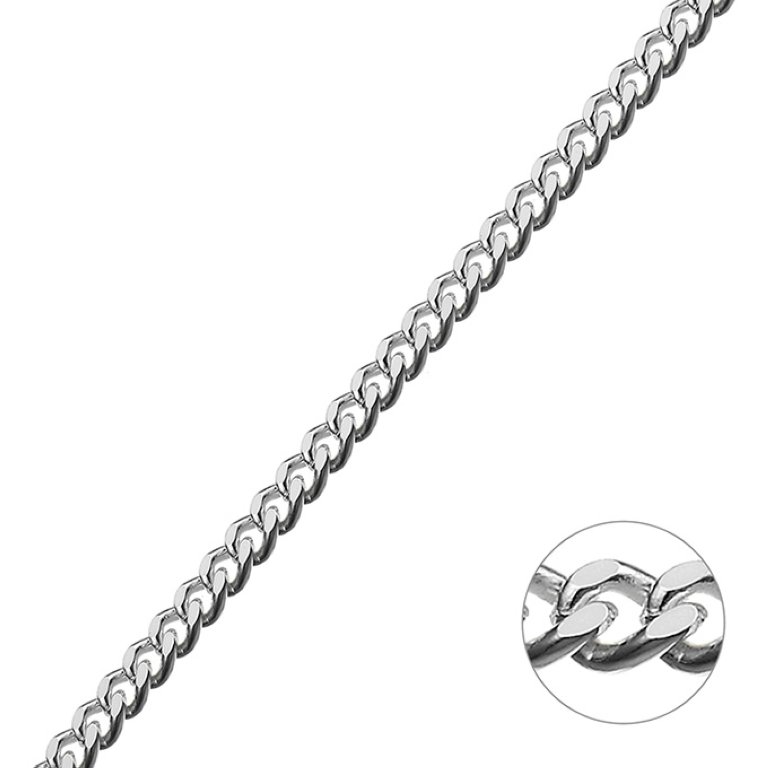 Weiss Rhodiniert – Panzerkette 4,2mm (1m)