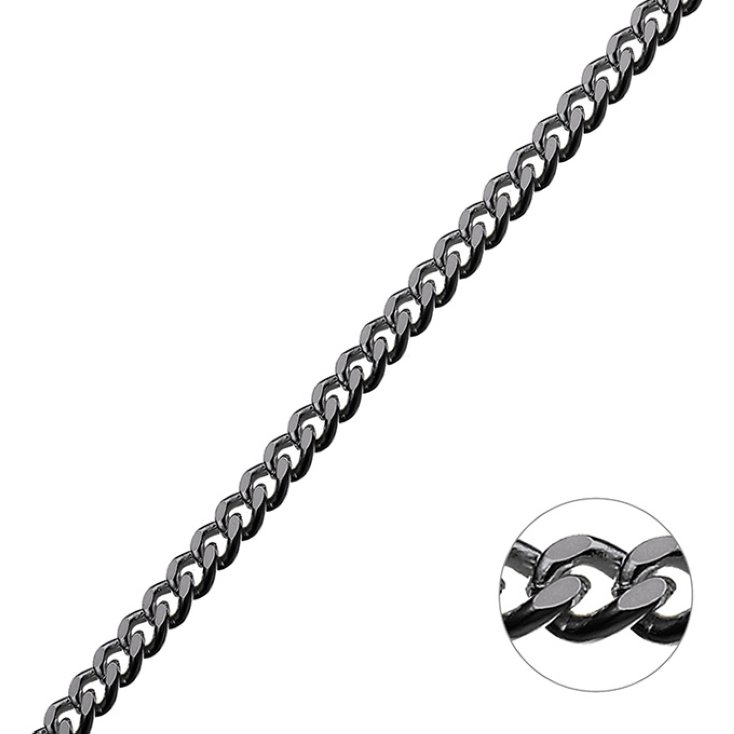 Rodiato Nero – Catena groumette 4,2mm (1m)