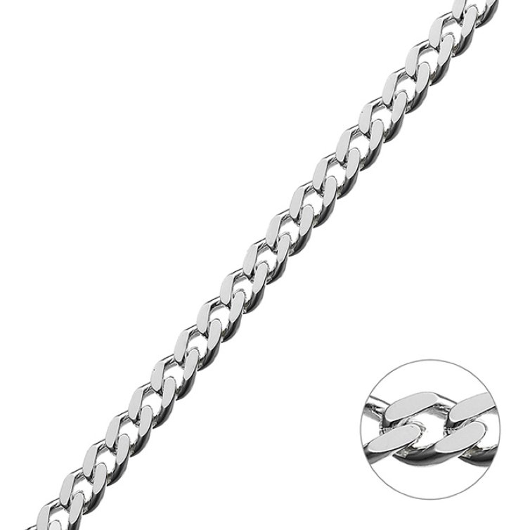 Weiss Rhodiniert – Panzerkette 5,5mm (1m)