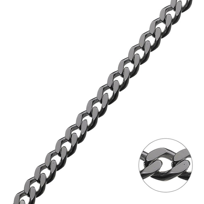 Rodiato Nero – Catena groumette 6,5mm (1m)
