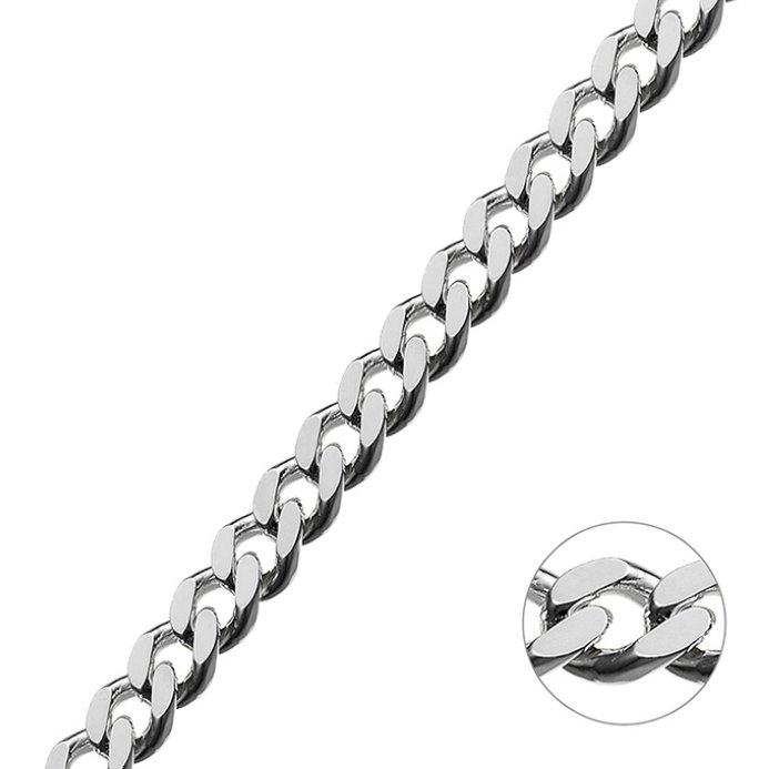 Weiss Rhodiniert – Panzerkette 7,3mm (1m)