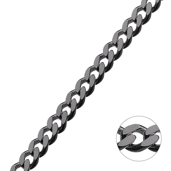 Rodiato Nero – Catena groumette 7,3mm (1m)