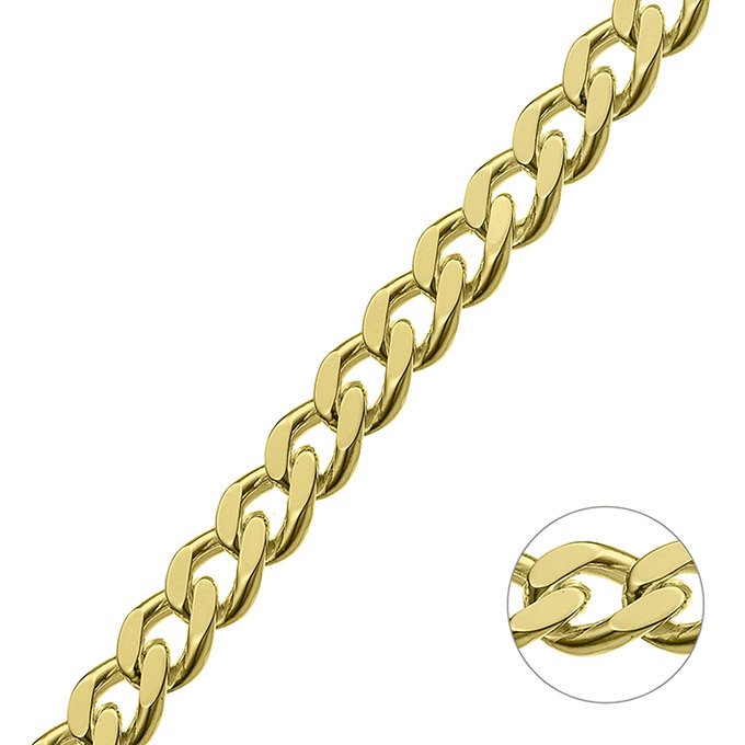 Yellow Gold 3µ – 8,1mm curb chain (1m)